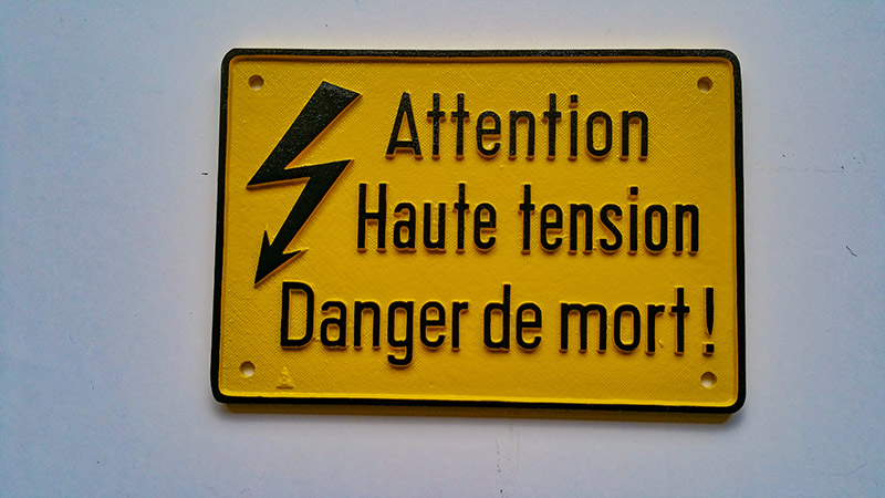 plaque attention danger